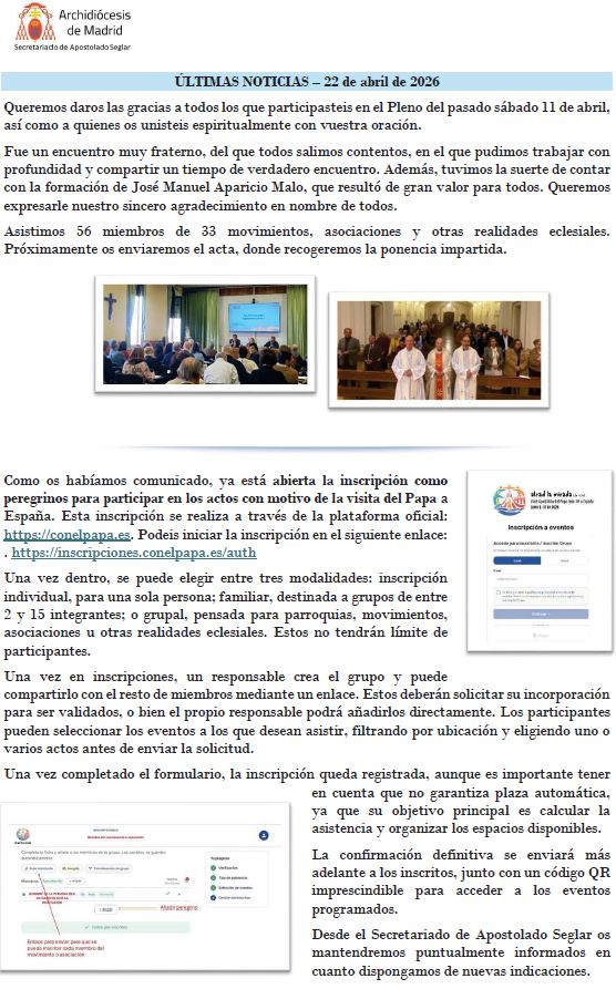 �ltimas Noticias - 22 de abril 2026